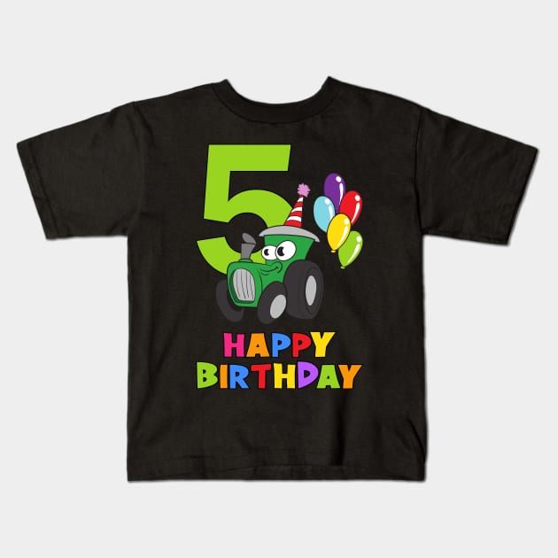 5th Birthday Party 5 Year Old Five Years Kids T-Shirt by KidsBirthdayPartyShirts